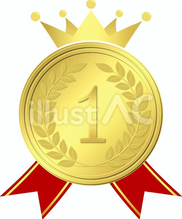 medal 8-3 メダル,リボン,王冠のイラスト素材