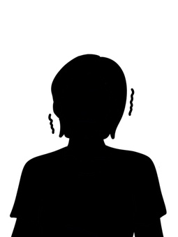 震える顔のシルエット 女性,顔,緊張,ポーズ,ショートヘア,震える,痙攣,怒り,怖い,苦しいのイラスト素材