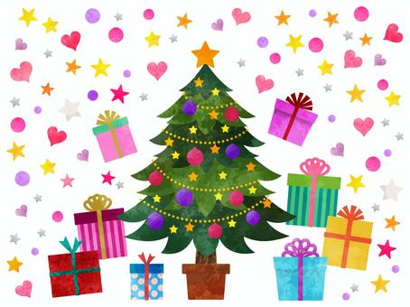 クリスマスツリーとプレゼント
