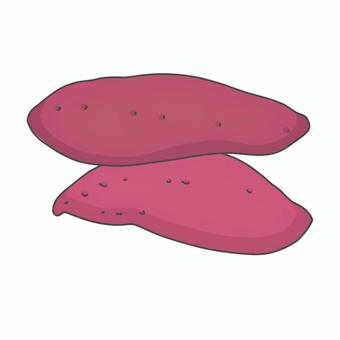 さつまいも　横 さつまいも,植物,食べ物,野菜,根菜,塊根,食用のイラスト素材