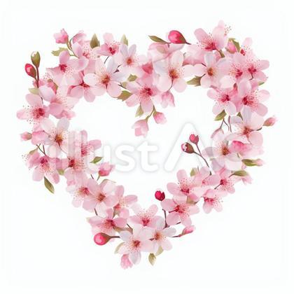 桜のリース ハート型