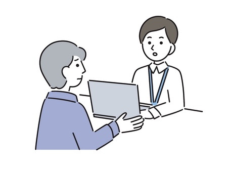 相談を受ける男性職員 相談,対応,ヒアリング,支援,行政,職員,市役所,自治体,県庁,区役所のイラスト素材