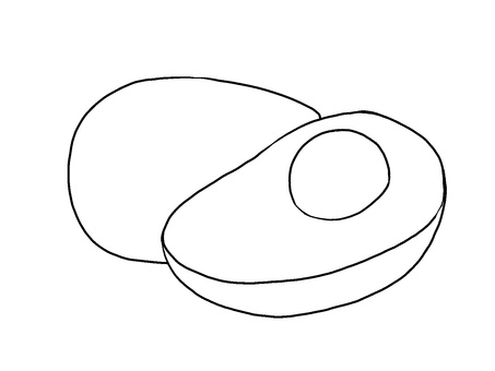 アボカド線画 アボカド,食べ物,線画,黒,塗り絵,果実,森のバター,シンプル,ワニナシのイラスト素材