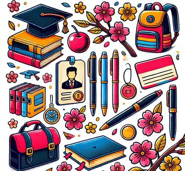 卒業をイメージしたアイコンセット