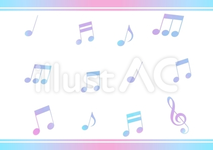 音符が散りばめられた音楽フレーム・枠