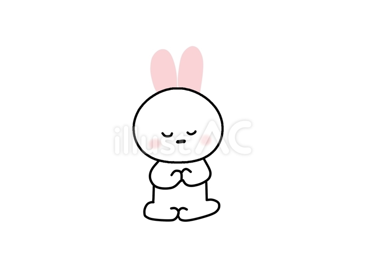 集中して瞑想するかわいいうさぎ うさぎ,かわいい,瞑想のイラスト素材