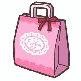 ギフトバッグ ギフト,バッグ,ピンク,ホワイトデー,母の日,プレゼント,リボン,赤,紙袋,かわいいのイラスト素材