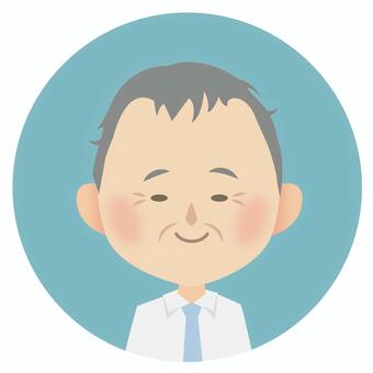 おじさんアイコン 50代,６０代,おじさん,アイコン,ビジネス,ワイシャツのイラスト素材