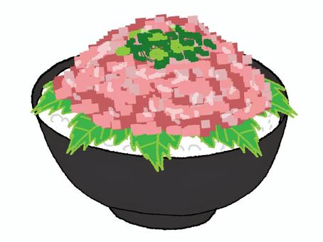 ネギトロ丼 ネギトロ丼,ご飯,新鮮,海鮮,pop調,手描き,挿絵,ワンポイント,素材,商用可のイラスト素材