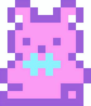 ドット絵のくまのぬいぐるみ ぬいぐるみ,くま,テディベア,リボン,ゆめかわいい,かわいい,ポップ,ファンシー,メルヘン,パステルカラーのイラスト素材