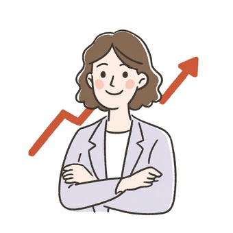 成長を見守る女性ビジネスパーソン