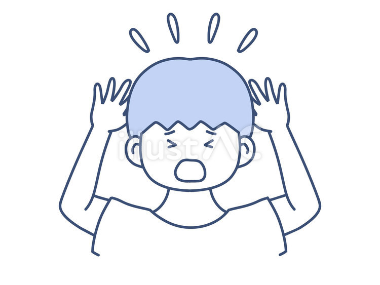 慌てる男の子のアイコンイラスト 男の子,慌てる,子供のイラスト素材
