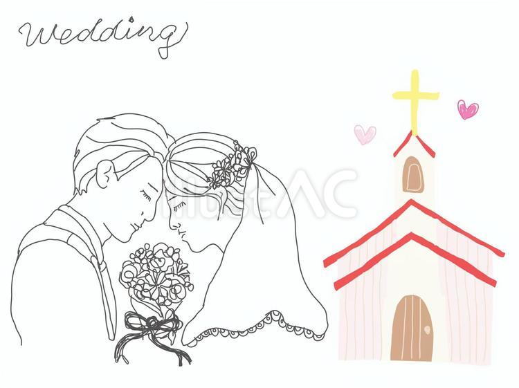 結婚　結婚式　教会 結婚,結婚式,教会のイラスト素材