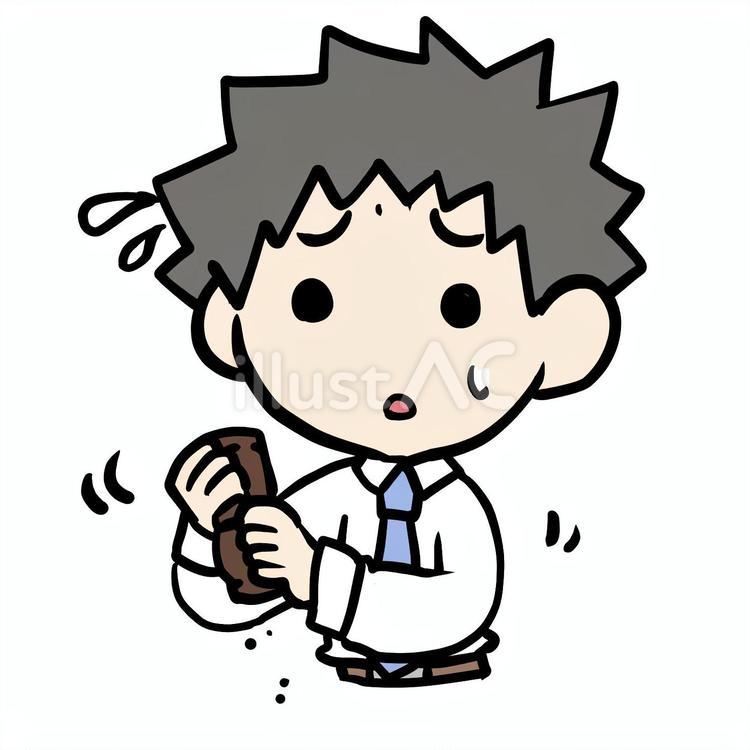 焦ってミルを使う男性 ミル,調味料,焦るのイラスト素材