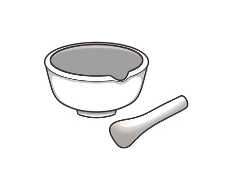 乳鉢と乳棒 実験器具,理科,科学,化学,シンプル,乳鉢,乳棒のイラスト素材