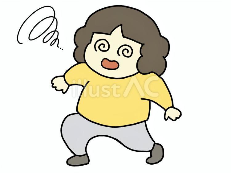 のけぞる人（目がまわる） 目が回る,グルグル,めまいのイラスト素材