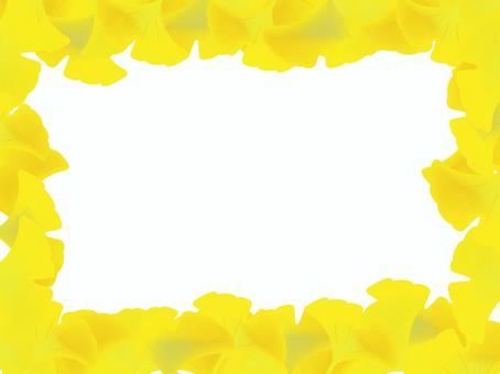 秋のイメージイチョウのフレーム 秋,イチョウ,きれい,おしゃれ,柔らかい,フレーム,背景,壁紙,バナー,サムネのイラスト素材