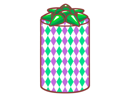 プレゼント ダイヤ柄（線あり） クリスマスプレゼント,リボン,プレゼント,ボックス,箱,クリスマス,聖夜,イヴ,冬,12月のイラスト素材