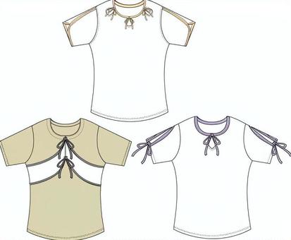レディースTシャツのデザイン画3案セット ファッション,レディース,tシャツ,おしゃれ,可愛い,エレガンス,スポーティー,セットのイラスト素材