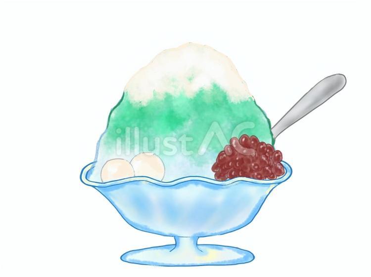 かき氷　宇治金時 かき氷,宇治金時,白玉のイラスト素材