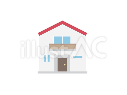 赤い屋根の家イラスト