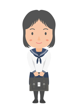 high school girl with a bag, , JPG, PNG and AI