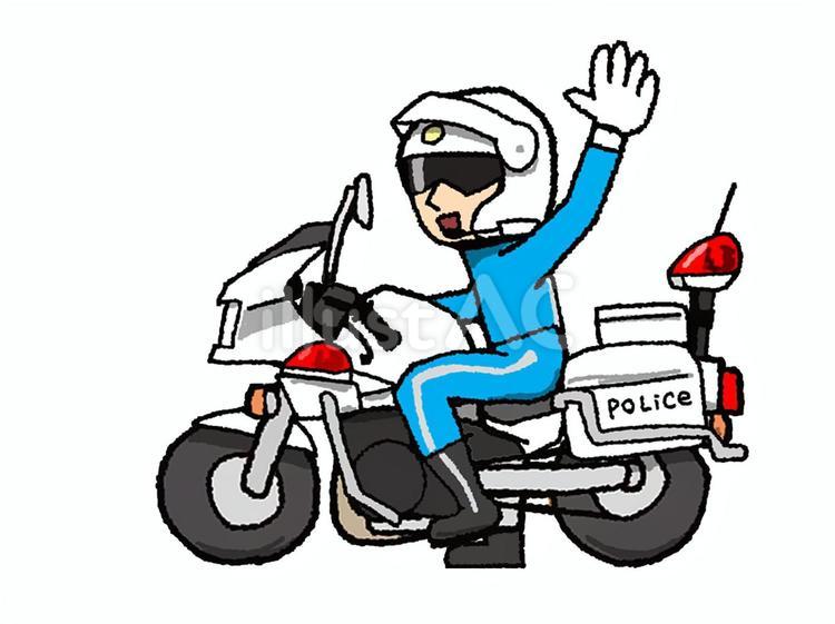白バイ隊員 白バイ,二輪車,交通のイラスト素材