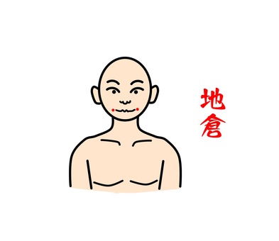地倉 鍼灸,ツボ,経穴,健康,東洋医学,地倉のイラスト素材