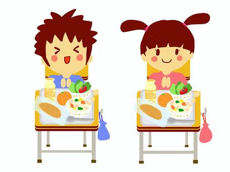 Illustration, school lunch, let us eat, school, 