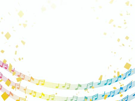 音楽フレーム 音符,音楽,紙吹雪,パーティー,お祝い,背景,カラフル,漫画,キラキラ,紙のイラスト素材