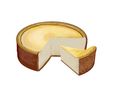 ベイクドチーズケーキ（2） ベイクドチーズケーキ,ケーキ,カフェ,手書き風,家庭料理,洋食,料理,洋菓子,デザート,甘いのイラスト素材