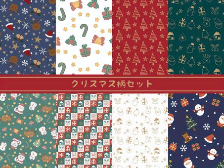 Cute Christmas pattern background material set, JPG and AI Cute Christmas pattern background material set, , JPG and AI