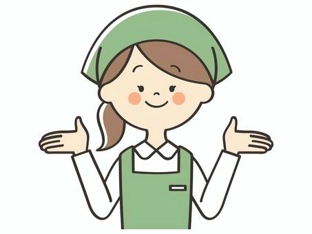 紹介する女性店員 紹介する女性店員 紹介,案内,説明,教える,紹介する,解説,注目,お知らせ,誘導,アドバイスのイラスト素材