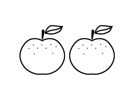 梨のイラスト　輪郭 梨,なし,輪郭,線,シンプル,塗り絵,背景なし,秋のイラスト素材