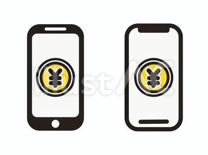 オンライン金融取引 スマホとお金マーク