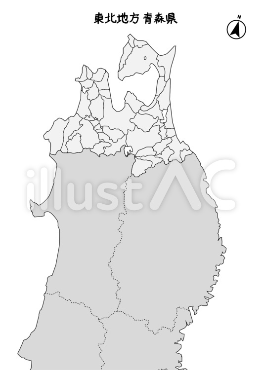 日本地図　日本　地図　青森県　東北　境界 日本地図,日本,地図のイラスト素材