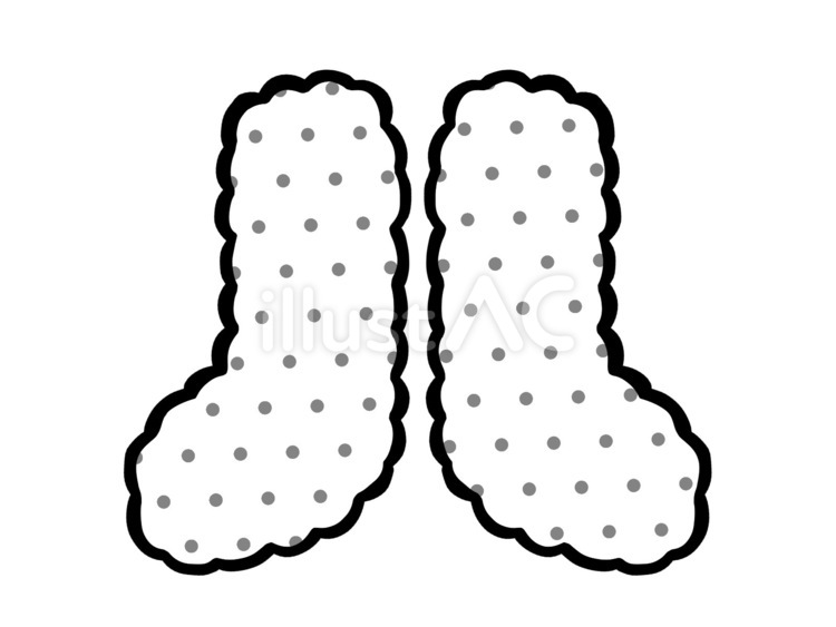 もこもこソックス・線画 靴下,ファッション,もこもこのイラスト素材