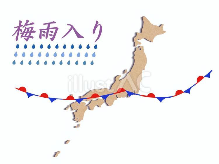 梅雨前線2 梅雨前線,梅雨,梅雨入りのイラスト素材