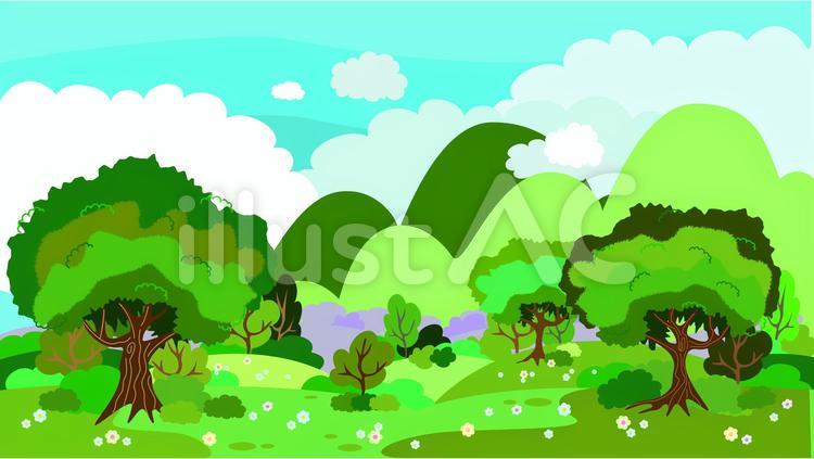森 森,木,自然のイラスト素材