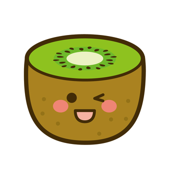 Illustration, kiwi, character, face, 