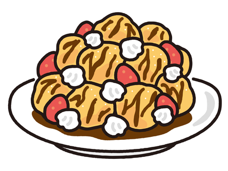 フランスの伝統菓子プロフィットロール プロフィットロール,シュークリーム,スイーツ,デザート,プチシュー,フランス菓子,フランス料理,伝統菓子,チョコレート,生クリームのイラスト素材