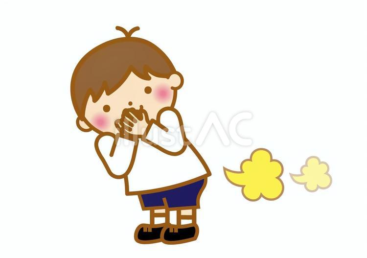 おならが出ちゃった男の子 おなら,出た,放屁のイラスト素材
