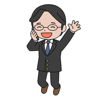 喜ぶ人 スマホ,ジャンプ,喜び,成功,達成感,笑顔,嬉しい,通知,sns,勝利のイラスト素材