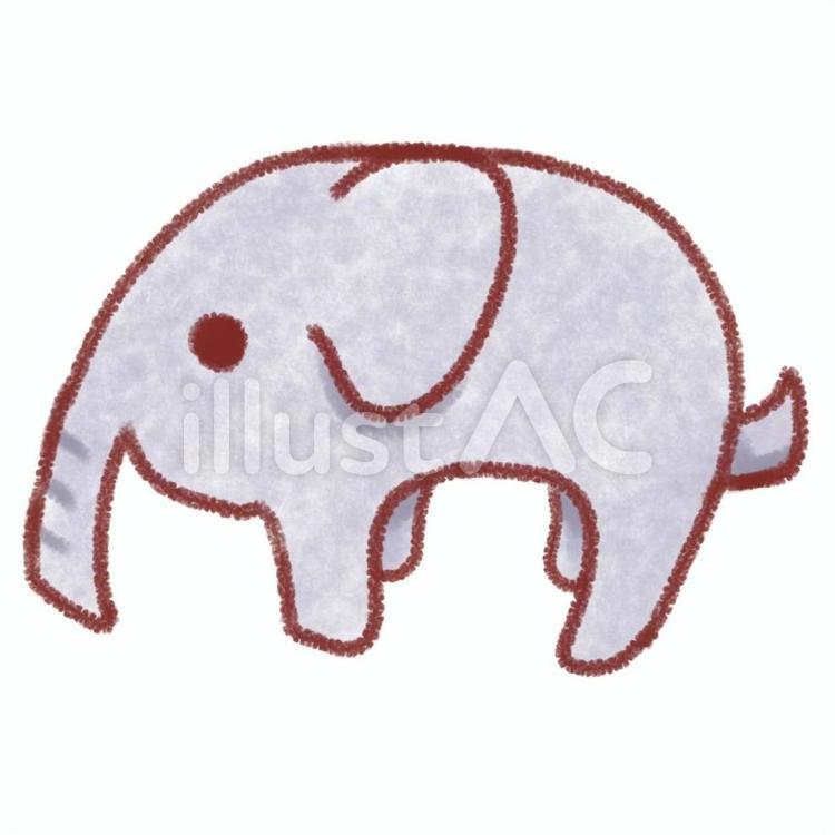 クレヨン風　象 象,動物,アイコンのイラスト素材