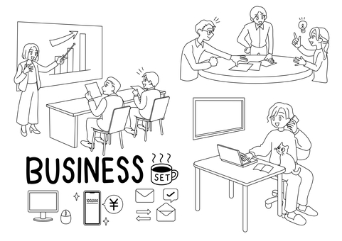 Illustration, business, set, icon, 