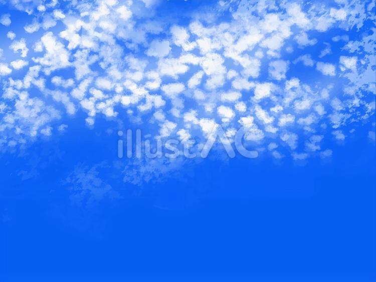 やさしい水彩　天高い秋のうろこ雲 いわし雲,うろこ雲,水彩のイラスト素材