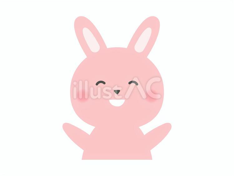 笑顔のうさぎさんのイラスト うさぎ,動物,野生のイラスト素材