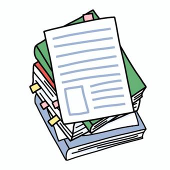 教科書類 本,教科書,参考書,山積み,紙,プリント,勉強,課題,学習,ホームワークのイラスト素材