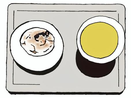 焼き餅 焼き餅,餅,あんこ,焦げ目,お茶,手作り,トレー,スイーツのイラスト素材