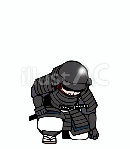 鎧武者・伝令(黒)(旗なし)
